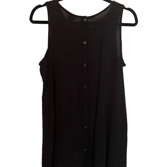 Black Embroidered Sleeveless Top‎ - Picture 3 of 4